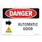 Signmission Safety Sign, OSHA Danger, 18" Height, Automatic Door (Right Arrow), Landscape OS-DS-D-1824-L-2246 - alternate 1